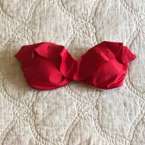 Seafolly Red Frill Bikini Top